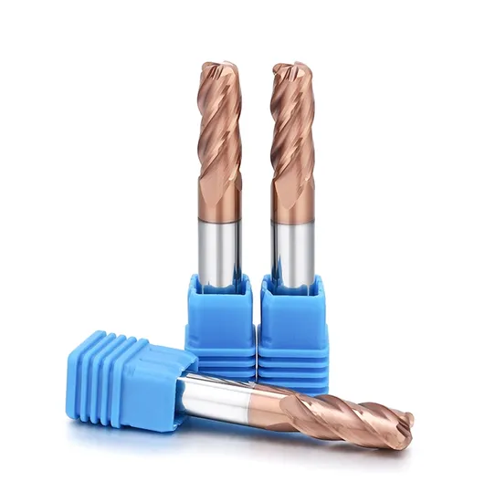 Carbide Round Nose Milling Cutter HRC55 4 Flutes Radius End Mills